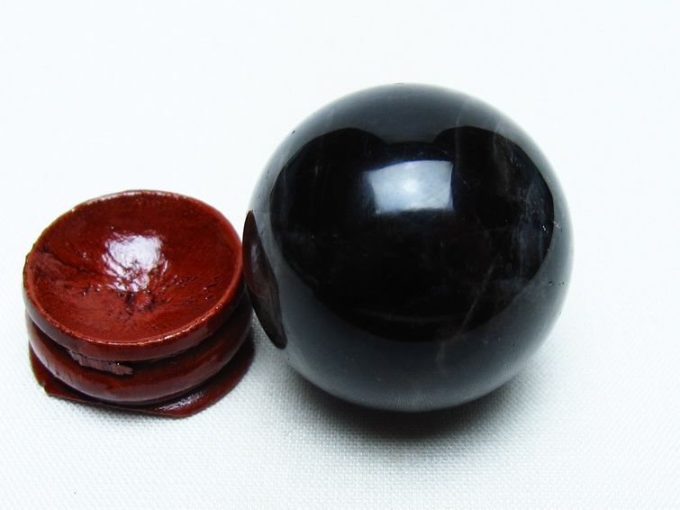 モリオン 丸玉 33mm 黒水晶 スフィア 置物 一点物 141-8015