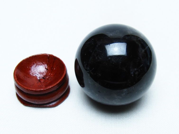 モリオン 丸玉 35mm 黒水晶 スフィア 置物 一点物 141-8030