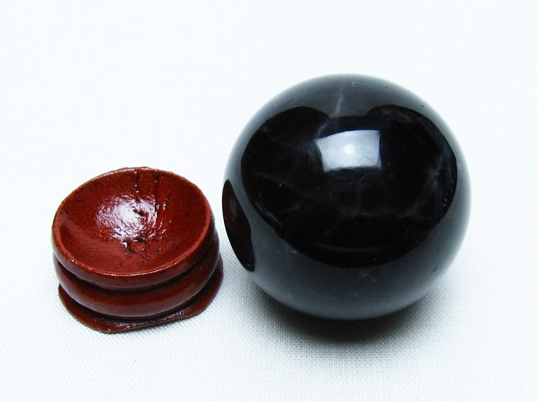 モリオン 丸玉 35mm 黒水晶 スフィア 置物 一点物 141-8033