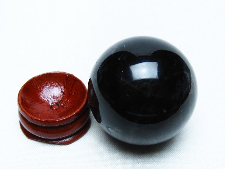 モリオン 丸玉 35mm 黒水晶 スフィア 置物 一点物 141-8037