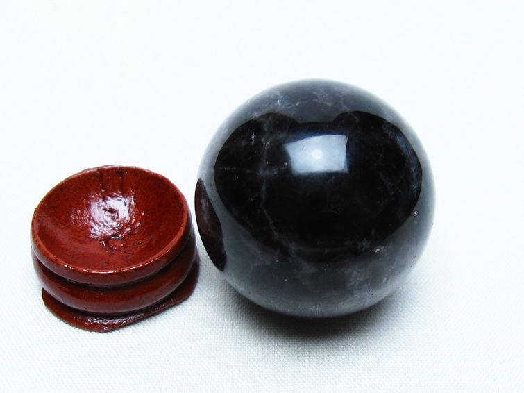 モリオン 丸玉 35mm 黒水晶 スフィア 置物 一点物 141-8039