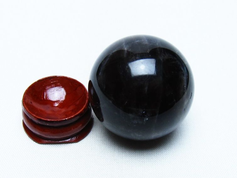 モリオン 丸玉 36mm 黒水晶 スフィア 置物 一点物 141-8060