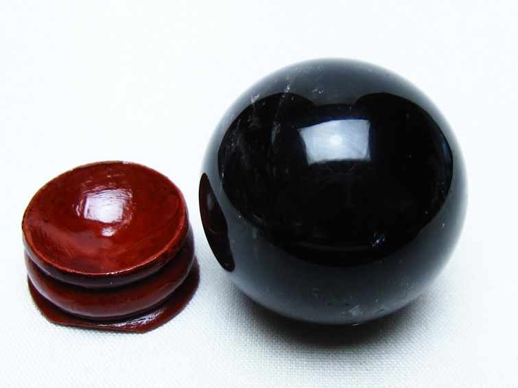 モリオン 丸玉 36mm 黒水晶 スフィア 置物 一点物 141-8071