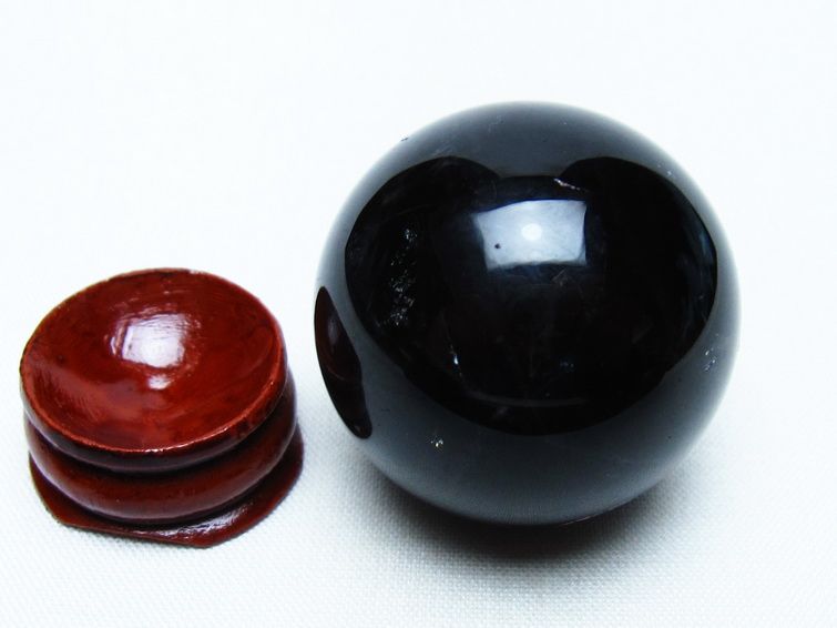 モリオン 丸玉 36mm 黒水晶 スフィア 置物 一点物 141-8072