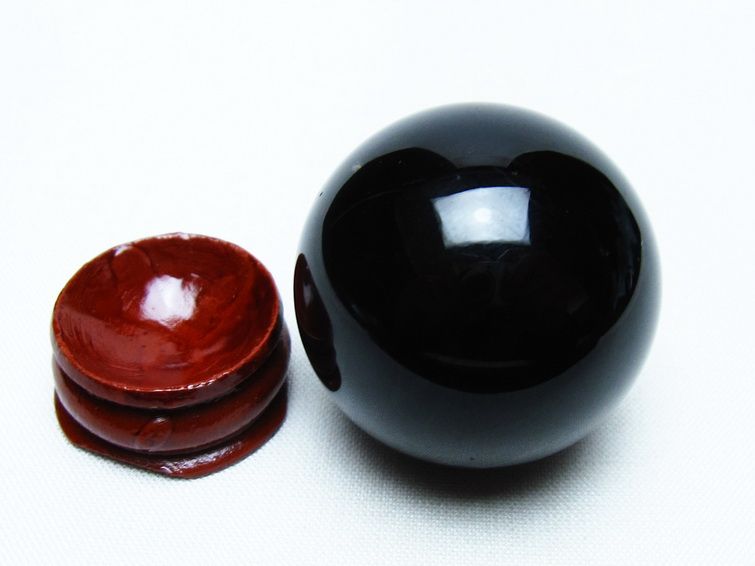 モリオン 丸玉 35mm 黒水晶 スフィア 置物 一点物 141-8088