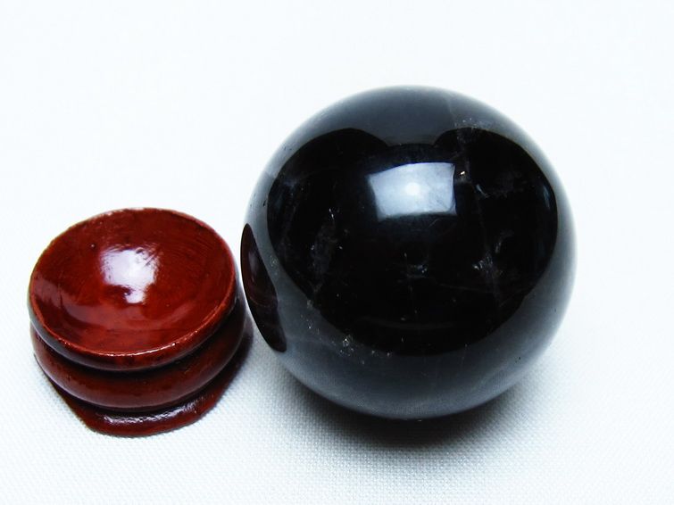 モリオン 丸玉 35mm 黒水晶 スフィア 置物 一点物 141-8093