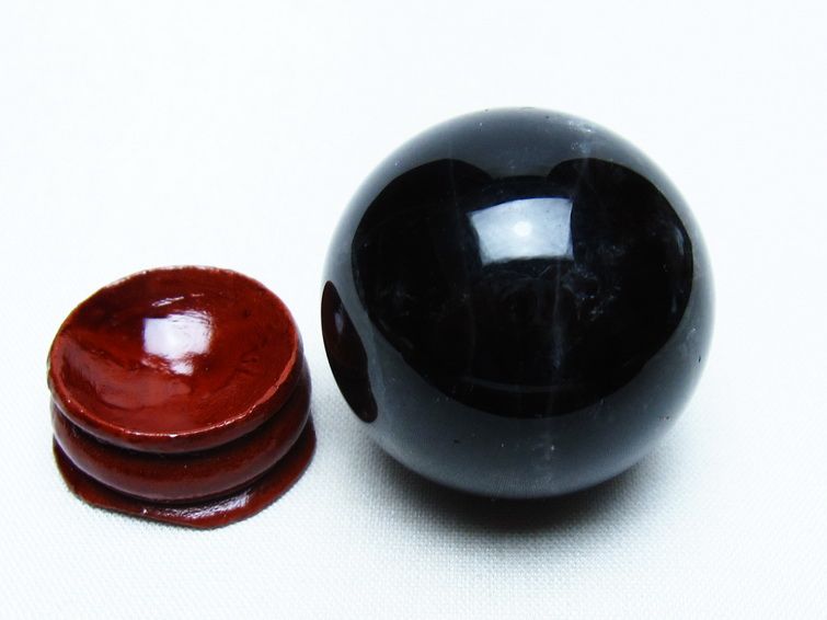 モリオン 丸玉 35mm 黒水晶 スフィア 置物 一点物 141-8096