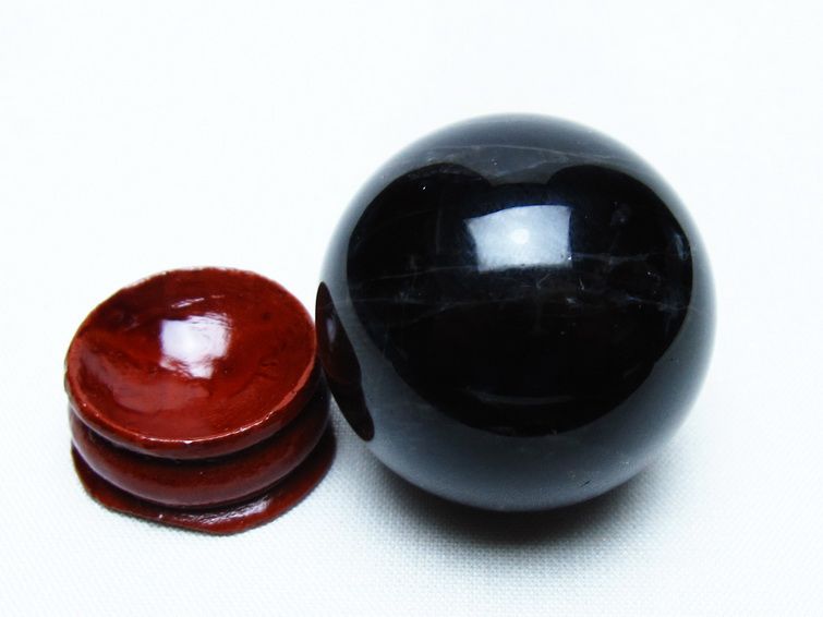 モリオン 丸玉 35mm 黒水晶 スフィア 置物 一点物 141-8101