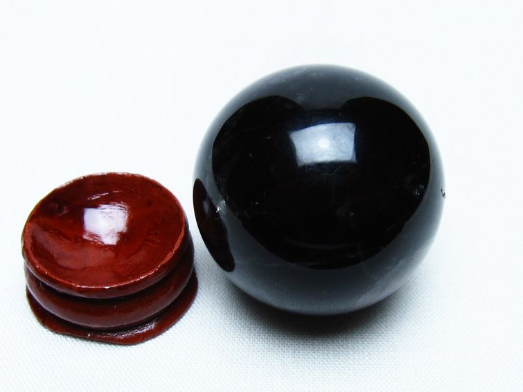 モリオン 丸玉 35mm 黒水晶 スフィア 置物 一点物 141-8102