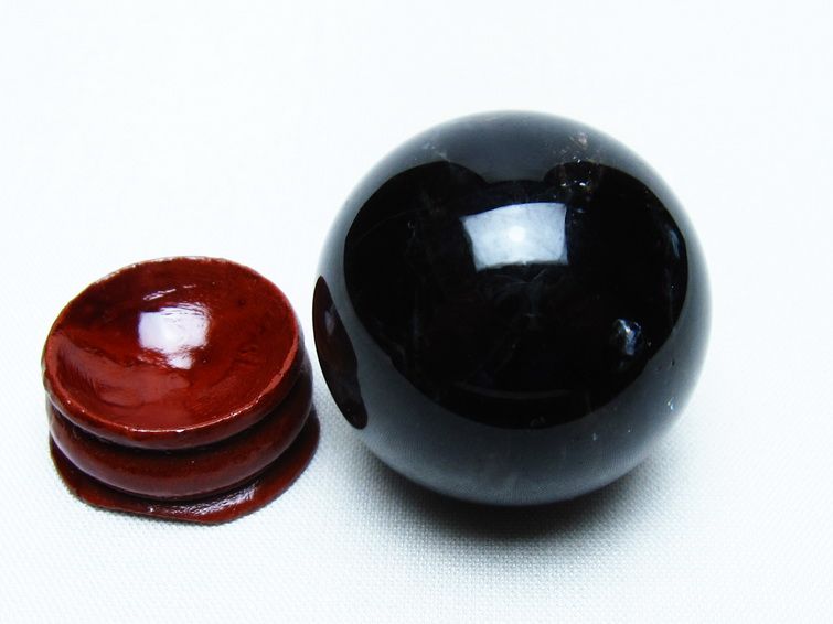 モリオン 丸玉 35mm 黒水晶 スフィア 置物 一点物 141-8106