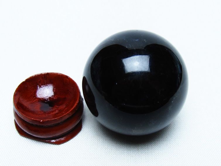 モリオン 丸玉 35mm 黒水晶 スフィア 置物 一点物 141-8113