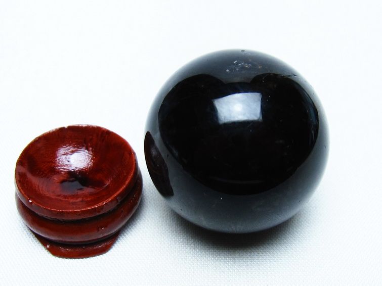 黒水晶 丸玉 34mm モリオン スフィア 置物 一点物 141-8117