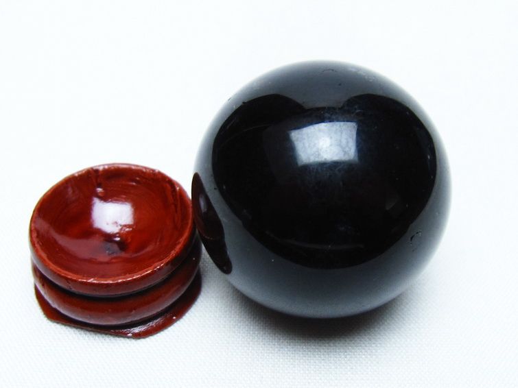 黒水晶 丸玉 35mm モリオン スフィア 置物 一点物 141-8192