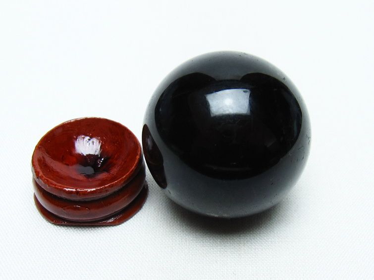 黒水晶 丸玉 35mm モリオン スフィア 置物 一点物 141-8202