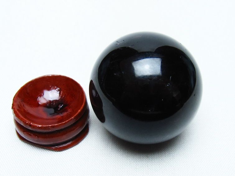 黒水晶 丸玉 35mm モリオン スフィア 置物 一点物 141-8210