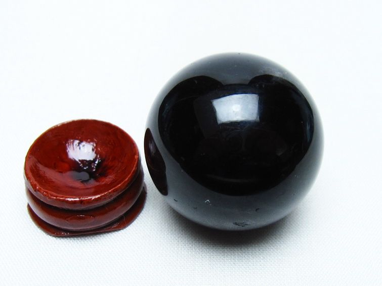 黒水晶 丸玉 35mm モリオン スフィア 置物 一点物 141-8211