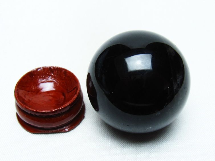 黒水晶 丸玉 34mm モリオン スフィア 置物 一点物 141-8247