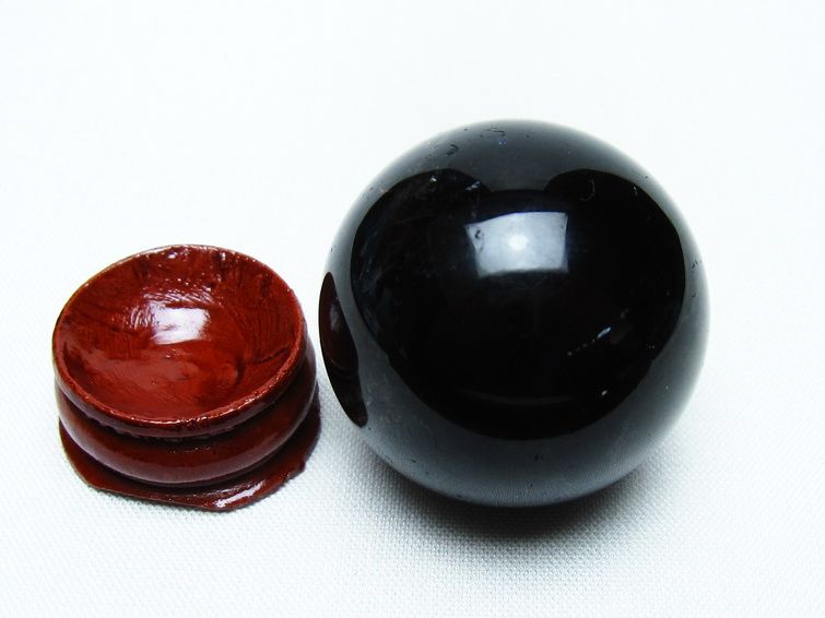 黒水晶 丸玉 34mm モリオン スフィア 置物 一点物 141-8251