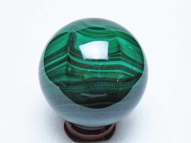 マラカイト 丸玉 45mm スフィア 置物 一点物 141-8308