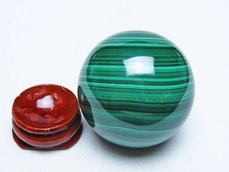マラカイト 丸玉 40mm スフィア 置物 一点物 141-8324