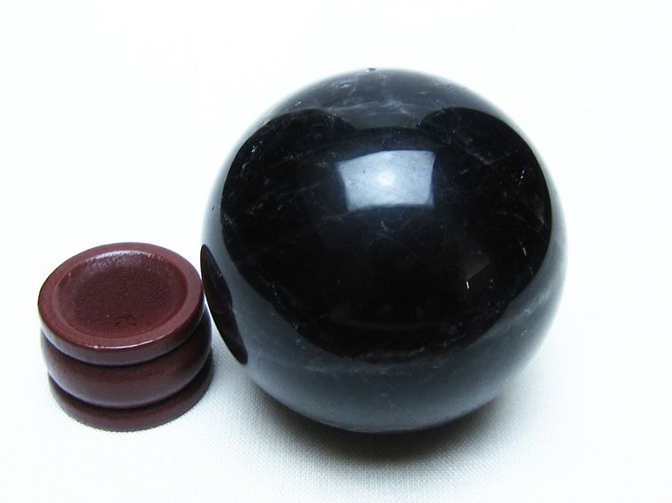 モリオン 丸玉 49mm 黒水晶 スフィア 置物 原石 一点物 141-8397