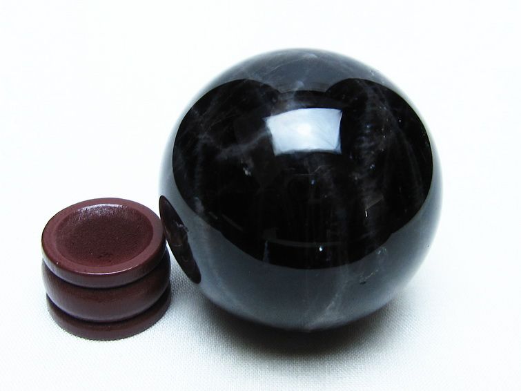モリオン 丸玉 51mm 黒水晶 スフィア 置物 原石 一点物 141-8404