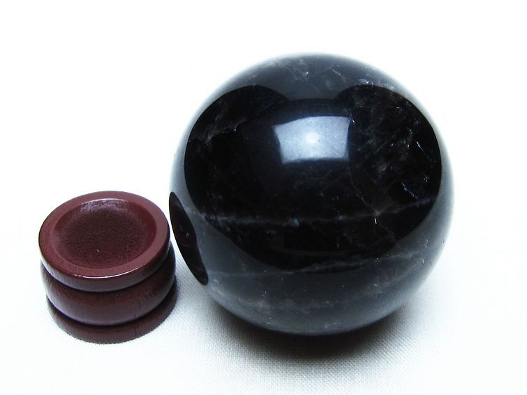 黒水晶 丸玉 48mm モリオン スフィア 置物 原石 一点物 141-8440