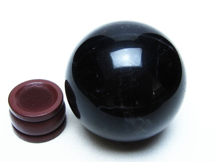 黒水晶 丸玉 49mm モリオン スフィア 置物 原石 一点物 141-8450