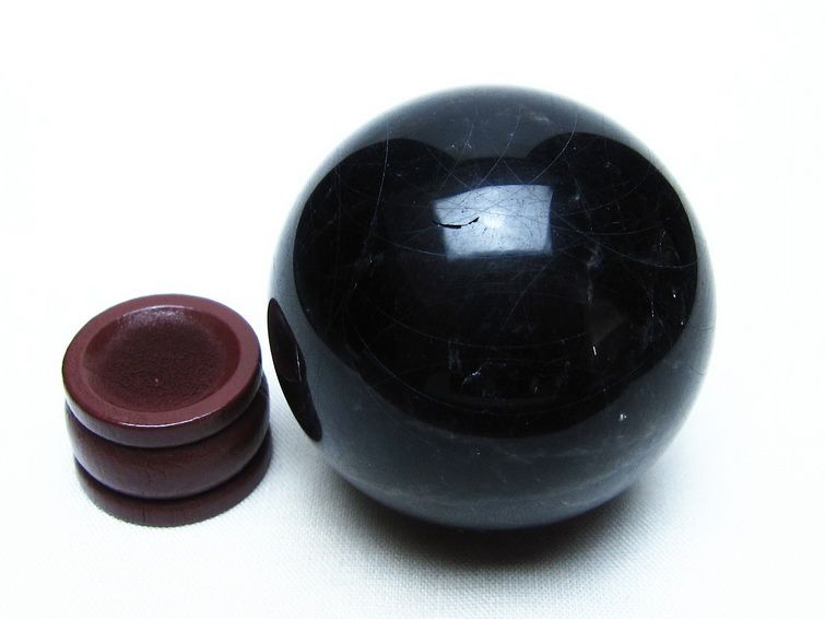 黒水晶 丸玉 49mm モリオン スフィア 置物 原石 一点物 141-8451