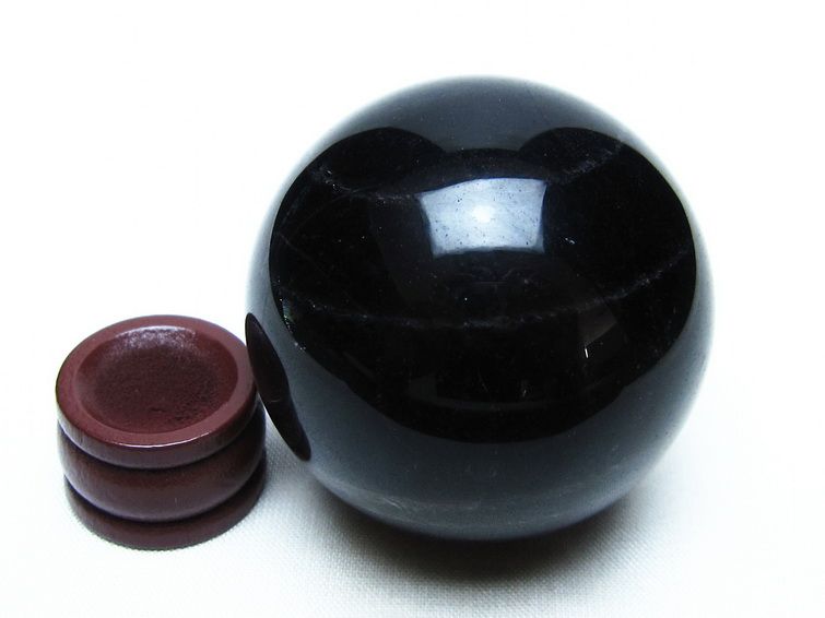 黒水晶 丸玉 51mm モリオン スフィア 置物 原石 一点物 141-8464