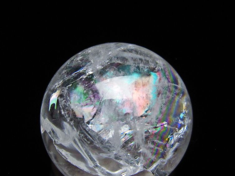 アイリスクォーツ 水晶 丸玉 虹入り 25mm スフィア 水晶玉 置物 原石 一点物 141-8485