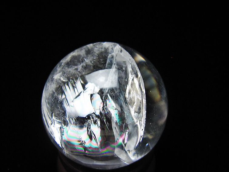 アイリスクォーツ 水晶 丸玉 虹入り 27mm スフィア 水晶玉 置物 原石 一点物 141-8530