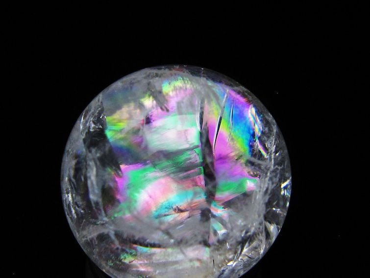 アイリスクォーツ 水晶 丸玉 虹入り 27mm スフィア 水晶玉 置物 原石 一点物 141-8533