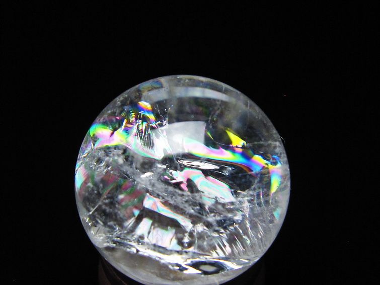 アイリスクォーツ 水晶 丸玉 虹入り 27mm スフィア 水晶玉 置物 原石 一点物 141-8539