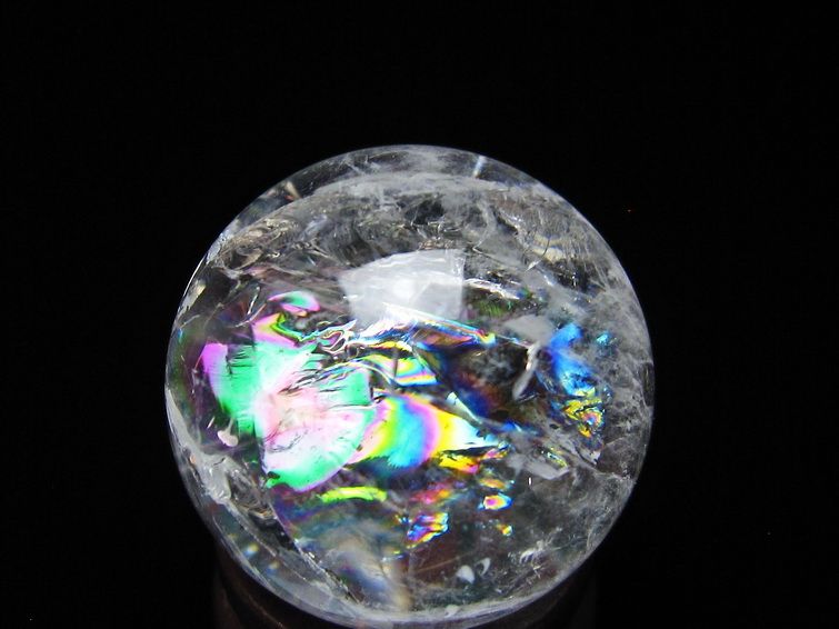 アイリスクォーツ 水晶 丸玉 虹入り 26mm スフィア 水晶玉 置物 原石 一点物 141-8549