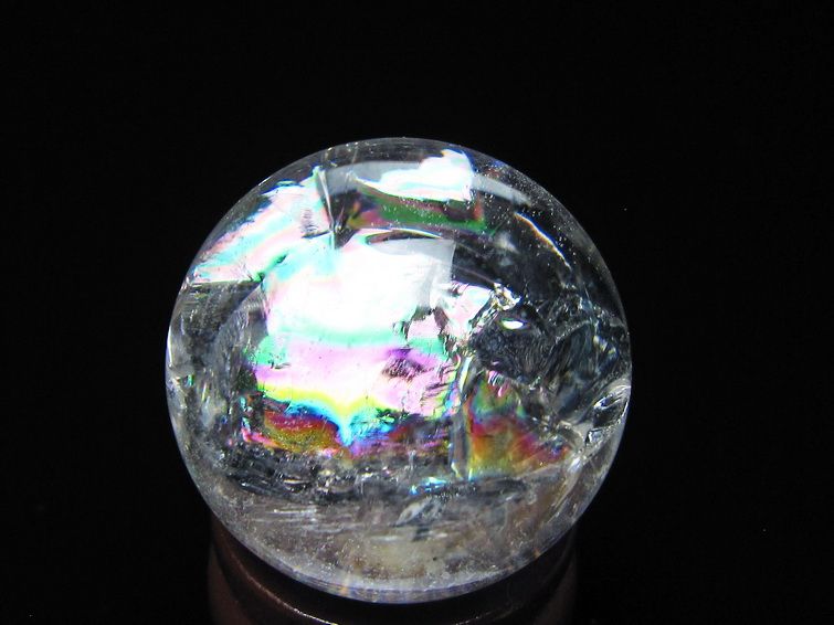 アイリスクォーツ 水晶玉 虹入り 26mm 水晶 丸玉 スフィア 置物 原石 一点物 141-8596