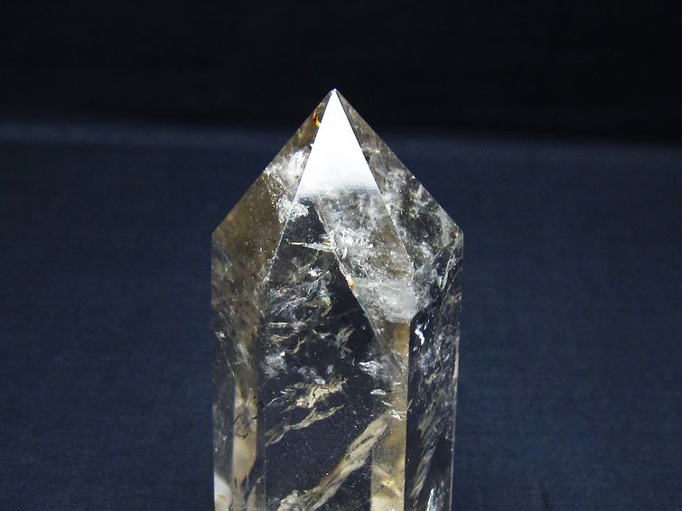 スモーキークォーツ 六角柱 煙水晶 ポイント 置物 一点物 142-10021