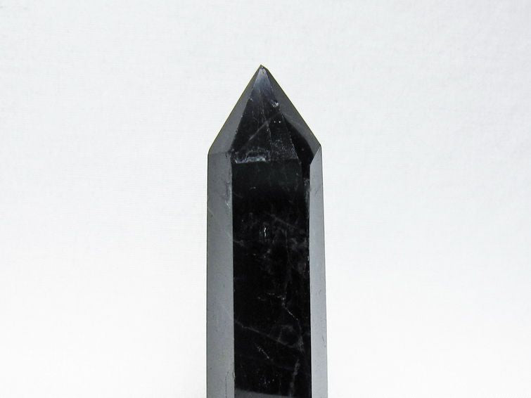 モリオン ポイント 黒水晶 六角柱 置物 一点物 142-11267