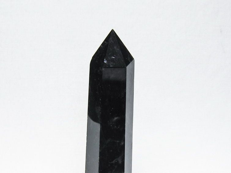 モリオン ポイント 黒水晶 六角柱 置物 一点物 142-11268