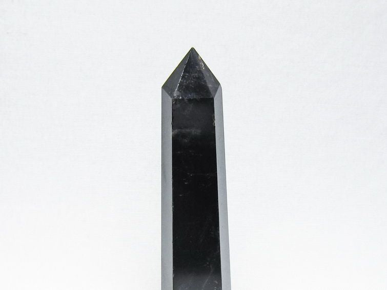 モリオン ポイント 黒水晶 六角柱 置物 一点物 142-11272