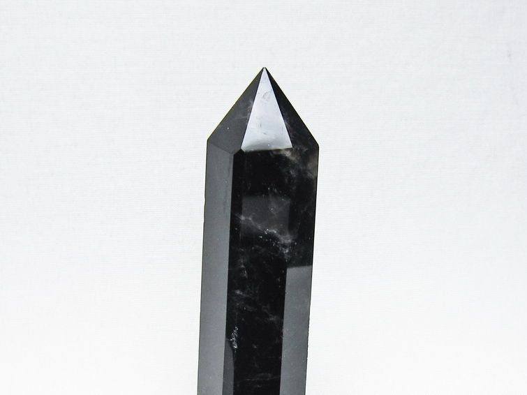 モリオン ポイント 黒水晶 六角柱 置物 一点物 142-11274