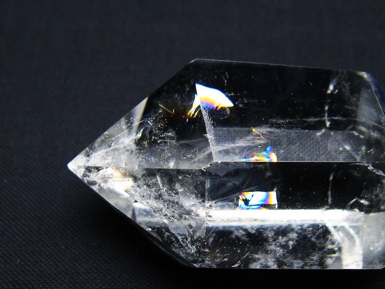 水晶 六角柱 ダブルポイント 虹入り 一点物 142-8711