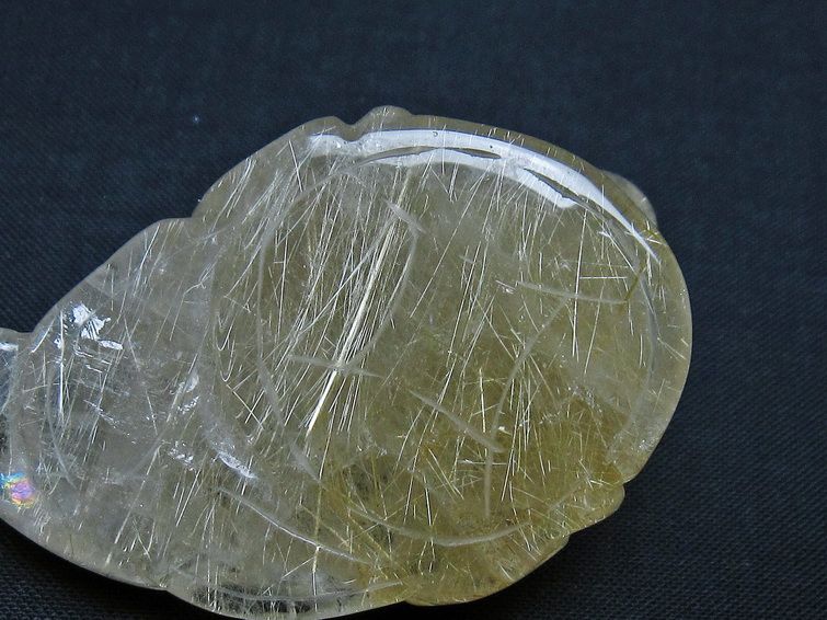 タイチンルチルクォーツ 手彫り 置物 キンセン 金蟾 一点物 145-1729