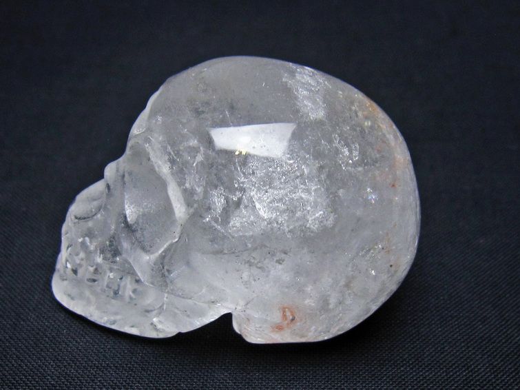 水晶 ドクロ スカル 置物 一点物 虹入り 145-1842
