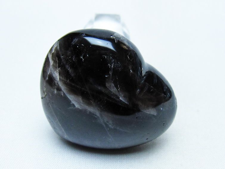 モリオン 置物 ハート 黒水晶 一点物 145-1922