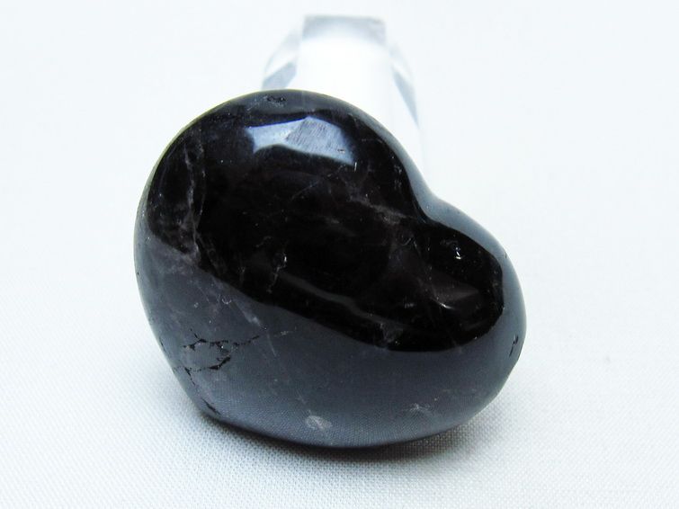 モリオン 置物 ハート 黒水晶 一点物 145-2002