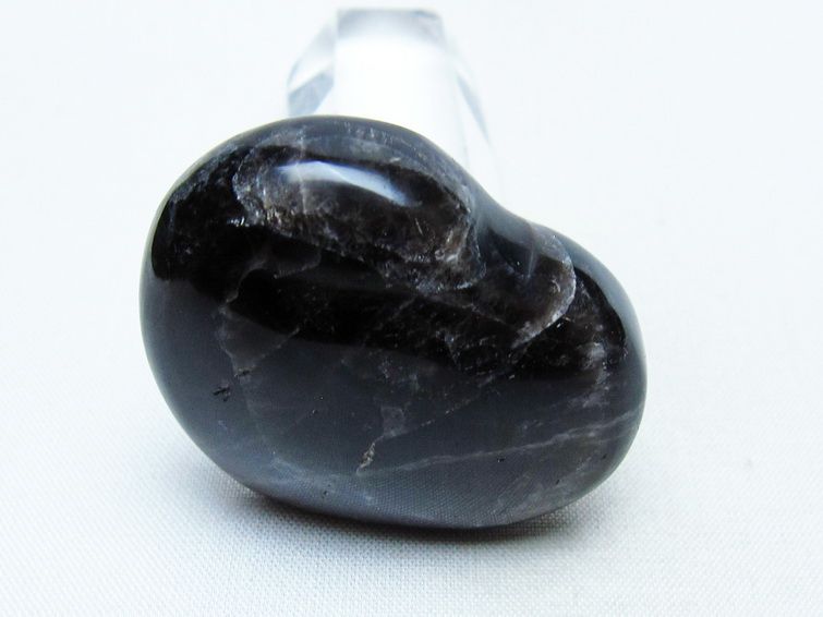 モリオン 置物 ハート 黒水晶 一点物 145-2008