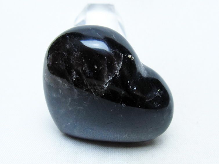 モリオン 置物 ハート 黒水晶 一点物 145-2028