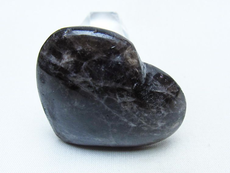 モリオン 置物 ハート 黒水晶 一点物 145-2036