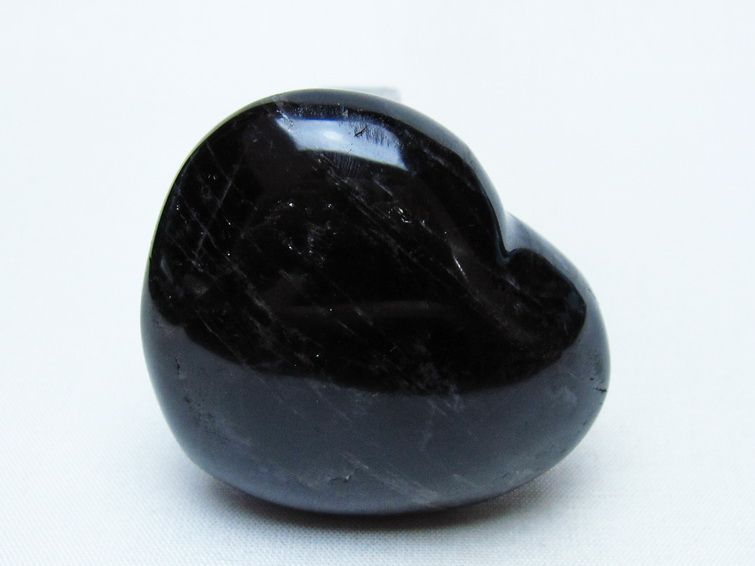 モリオン 置物 ハート 黒水晶 一点物 145-2043